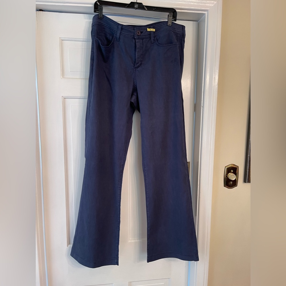 NYDJ Linen-blend Pants. Navy - size 12